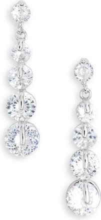 Nordstrom Rack Floating Cubic Zirconia Linear Drop Earrings in Clear- Silver at Nordstrom Rack