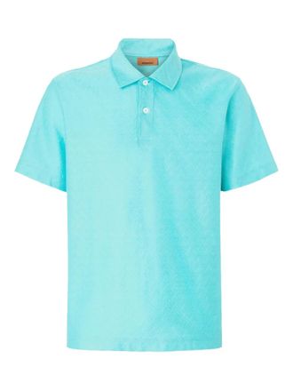 Missoni zigzag-woven polo shirt - men - Cotton - S - Blue