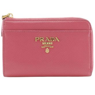 Prada Pink Saffiano Coin Purse/Coin Case (Pre-Owned)