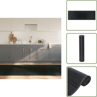 vidaXL Tappeto resistente - vidaXL Tappeto Rettangolare Grigio 100x300 cm in Bamb&ugrave; - Tappeto antiscivolo