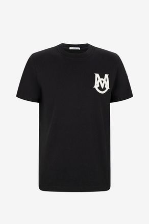 Moncler T-Shirt mit Monogramm- und Umriss-Stickerei