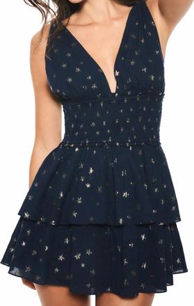 LoveShackFancy Soira Mini Dress In Celestial Navy