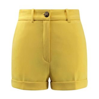 Elisabetta Franchi Short Shorts, female, Yellow, Size: XS Lightweight Crepe Shorts