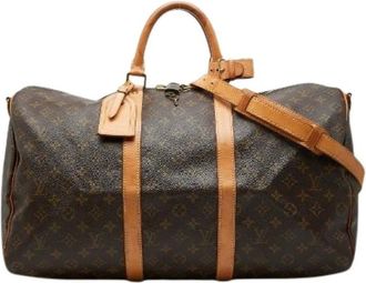 Louis Vuitton Pre-owned Weekend Bags, unisex, Brown, Size: ONE SIZE Pre-owned Keepall Bandouliere Monogram Boston Bag