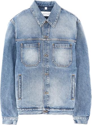 Off-white Light Blue White Arrow Print Denim Jacket