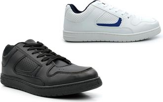 Generic Mens Comfort Trainers Size 6 Boys Trainers Size 10 Comfort Trainer Mens Casual Trainer Skate Shoe Skate Shoes Casual Lace Up Sizes 6-12 Black/White 12