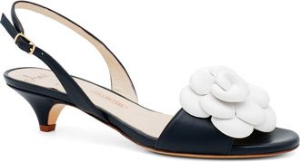 Amalfi By Rangoni Dante Slingback Kitten Heel Sandal in Blue/White Parmasoft at Nordstrom, Size 7.5