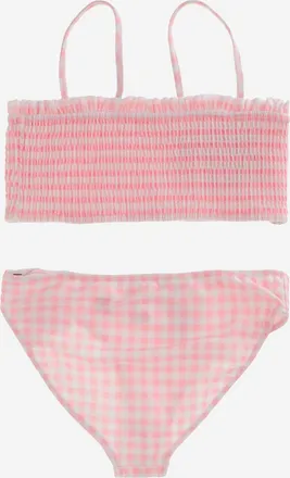 Polo Ralph Lauren Girls Swimsuit Check Pattern Pink Body: Recycled Nylon Swimsuits Sea Clothing