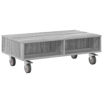 vidaXL Mesa Lateral Con Ruedas Gris Sonoma 90 X 50 X 30 Cm Vidaxl