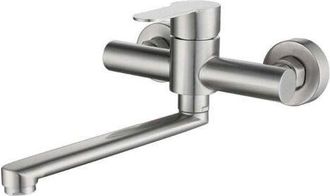 OEM Grifo De Cocina Mural De Acero Inoxidable 304 - Giro De 360&deg; Para Fregaderos De Doble Cubeta - Aireador Antisalpicaduras - Ahorro De Agua De Hasta Un 