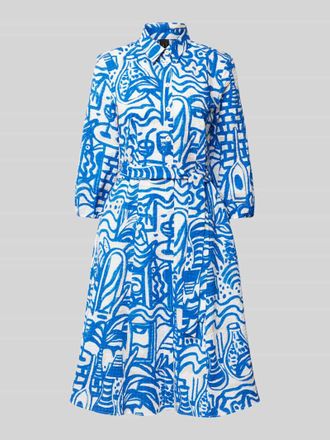 Marc Cain Hemdblusenkleid mit Knopfleiste und Bindeg&uuml;rtel in Royal, Gr&ouml;&szlig;e 40