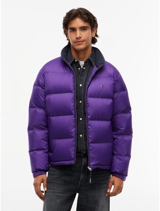 Tommy Hilfiger Mens Water-Repellent Ripstop Down Jacket - Tuscan Grape - L