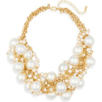 Kenneth Jay Lane Faux Pearl Statement Necklace in White Pearl at Nordstrom Rack