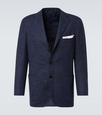 Kiton Wool, silk, and cotton-blend blazer