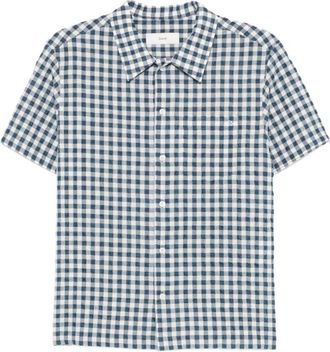 Dunst Gestreepte Pyjamashirt - Dames - Overhemden - Blauw - S - Katoen - Overhemden