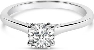 House of Brilliance 14K White Gold 7/8 Cttw Lab Grown Diamond Solitaire Cathedral Style Engagement Ring
