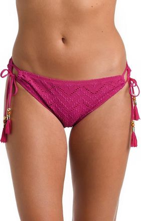 La Blanca Salt Side Tie Hipster Bikini Bottoms in Magenta at Nordstrom, Size 12
