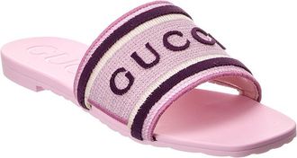 Gucci Luna Leather Flat Sandal