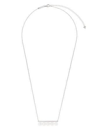 Tasaki 18kt white gold Balance signature necklace - unisex - 18kt White Gold/Akoya Pearl - One Size - Silver