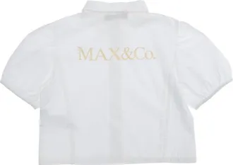 Max & Co. Girls Shirt With Collar White Cotton Blouses And