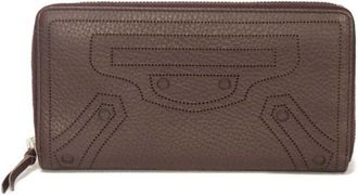 Balenciaga Bordeaux Leather Long Wallet (Bi-Fold) (Pre-Owned)