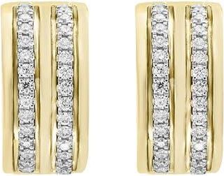 Effy 14K Yellow & White Gold Diamond Multi-Row Hoop Earrings in 14K Gold at Nordstrom
