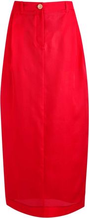 Khaite Lucian Semi-sheer Silk Maxi Skirt - Red - 6 (UK10 / S)