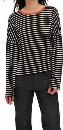 Bloomingdale's Captain Striped Sweatshirt In Black/white Stripe