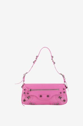 Balenciaga Schultertasche aus geknautschtem Kalbsleder Le Cagole Sling S, Damen, Hellrosa, TU