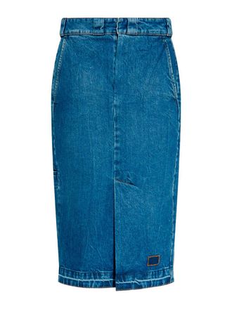 Maison Margiela Gonna Tubino In Denim Con Spacchi-Donna
