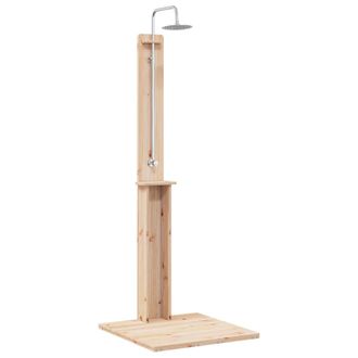 vidaXL Ducha Exterior 206 Cm Madera Maciza De Pino Y Acero Inoxidable Vidaxl