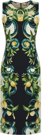 Roberto Cavalli Elegante Mouwloze Midi Jurk - Dames - Casual kleedjes - Veelkleurig - XL - Polyester - Kleedjes