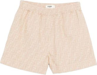Fendi Beige FF Cotton Shorts