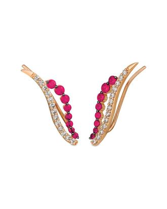 Le Vian 14K Rose Gold 1.24 ct. tw. Diamond & Ruby Ear Climber