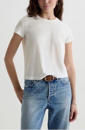 AG - Adriano Goldschmied Zoie Cotton & Linen Blend T-Shirt in White at Nordstrom, Size X-Small