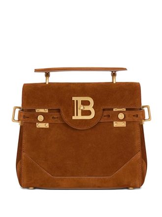 Balmain Borsa tote B-Buzz 23 in pelle scamosciata - Marrone