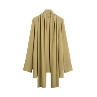 Toteme Draped Scarf Blouse - female - Tot&ecirc;Me - Kimonos - Green - XS - Blouses & Shirts