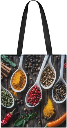 Generic Spice in Spoons Chili Tote Bag for Women Men Shoulder Bags Purses Pouch Handbags