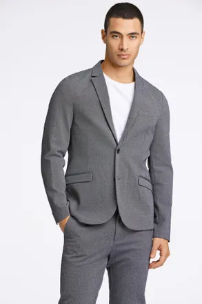 Lindbergh Sakko LINDBERGH, Herren, Gr. 3XL, grau (grau mix), Stoff, Obermaterial: 75% Polyester, 22% Viskose, 3% Elasthan, slim fit normal, tiefer V-Ausschnitt,