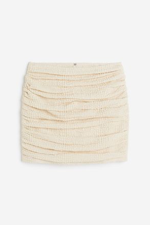 H&M Drapierter Minijupe - Beige
