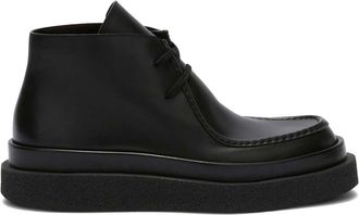 Jil Sander low leather boots - Black