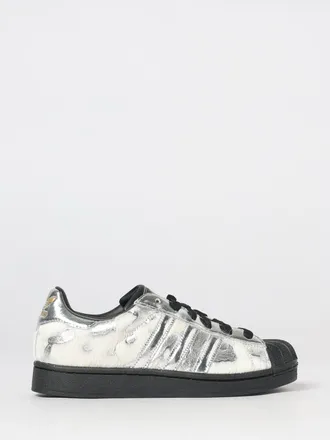 adidas Superstar II Trainers in Laminated Leather with Animal Print Details