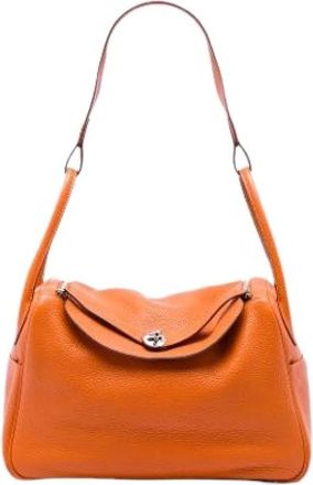 Herm&egrave;s Pre-owned Lindy 34 - Dames - Vintage Handtas - Oranje - ONE Size - Leer - Vintage