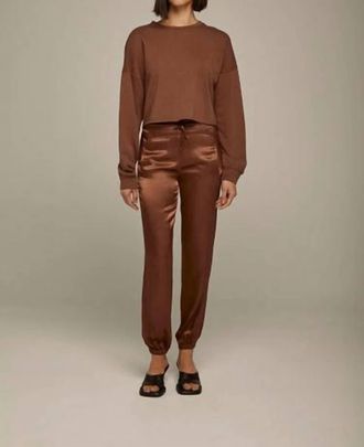 Lanston Satin Jogger Pants In Copper