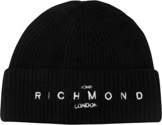 John Richmond Stijlvolle muts - Heren - Hoeden - Zwart - M/L - Wol - Accessoires