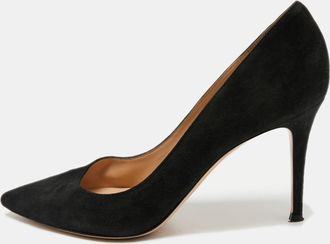 Gianvito Rossi Black Suede Gianvito Pointed Toe Pumps