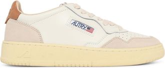 Autry Medalist Low White And Beige Leather Sneakers
