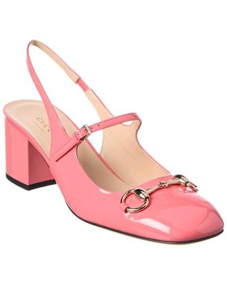 Gucci Horsebit Patent Slingback Pump