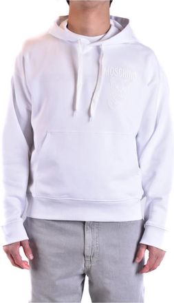 Moschino Bedrukte Hoodie - Heren - Hoodies - Wit - M - Katoen - Hoodies & sweatvesten