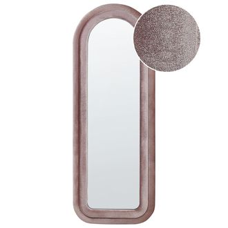Beliani Espejo De Pared Moderno Colgante Decorativo Marco Terciopelo Rosa 60 X 160 Cm Culan